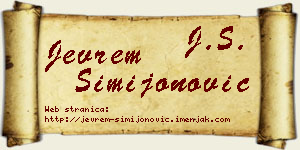 Jevrem Simijonović vizit kartica